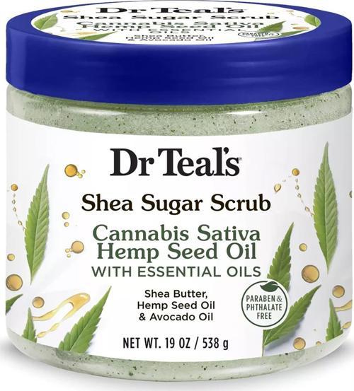Dr.Teal's Shea Sugar Scrub Hemp Seed Oil Vücut Şeker Peeling 538GR