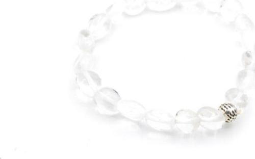 Hakiki Amorf Kesim Doğal Kristal Kuvars Taşı Bileklik