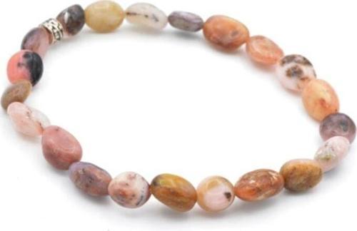 Hakiki Amorf Kesim Doğal Pembe Opal Taşı Bileklik
