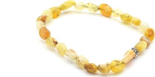 Hakiki Amorf Kesim Doğal Sarı Opal Taşı Bileklik