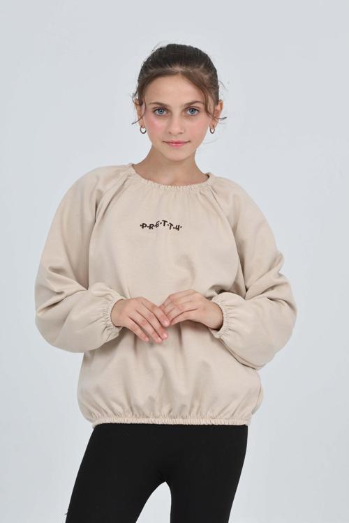 Toontoy Kız Çocuk Pretty Baskılı Sweatshirt