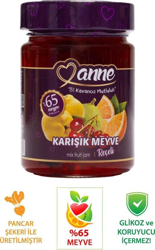 Karışık Meyve Reçeli 400G (Pancar Şekeri Ile Üretilmiştir - Glikoz, Koruyucu Içermez)