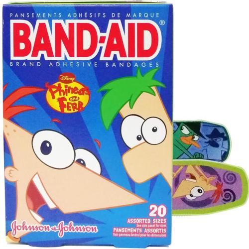 Phineas and Ferb Yara Bandı 20 Adet Karışık Ölçü