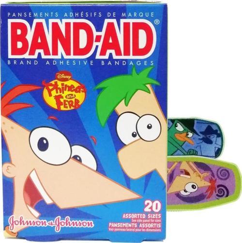 Phineas and Ferb Yara Bandı 20 Adet Karışık Ölçü