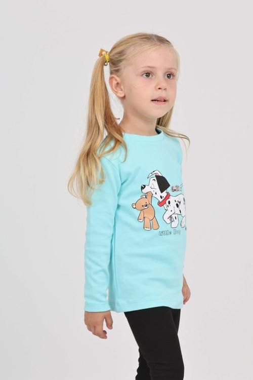 Toontoy Kız Çocuk Köpekli Ayı Baskılı Sweatshirt