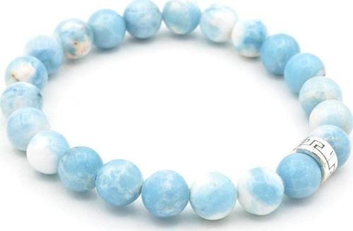 Hakiki Doğal Atlantis Taşı Mavi Larimar Taşı Bileklik 8.5 Mm