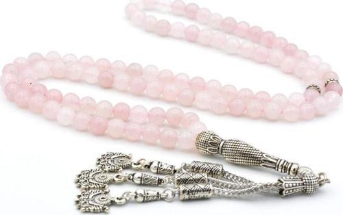 Hakiki Doğal 99 Luk Pembe Kuvars Tesbih 1.kalite