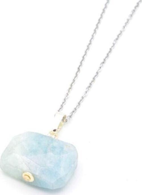 Hakiki Doğal Akuamarin Kolye Ucu 1.kalite Doğal Taş 005