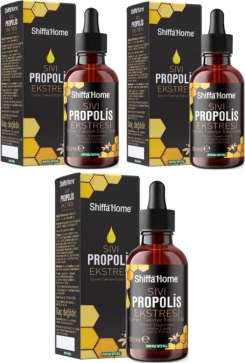 Sıvı Propolis Ekstresi Damlalıklı Cam Şişe 50 Ml 3 Adet Sepetse