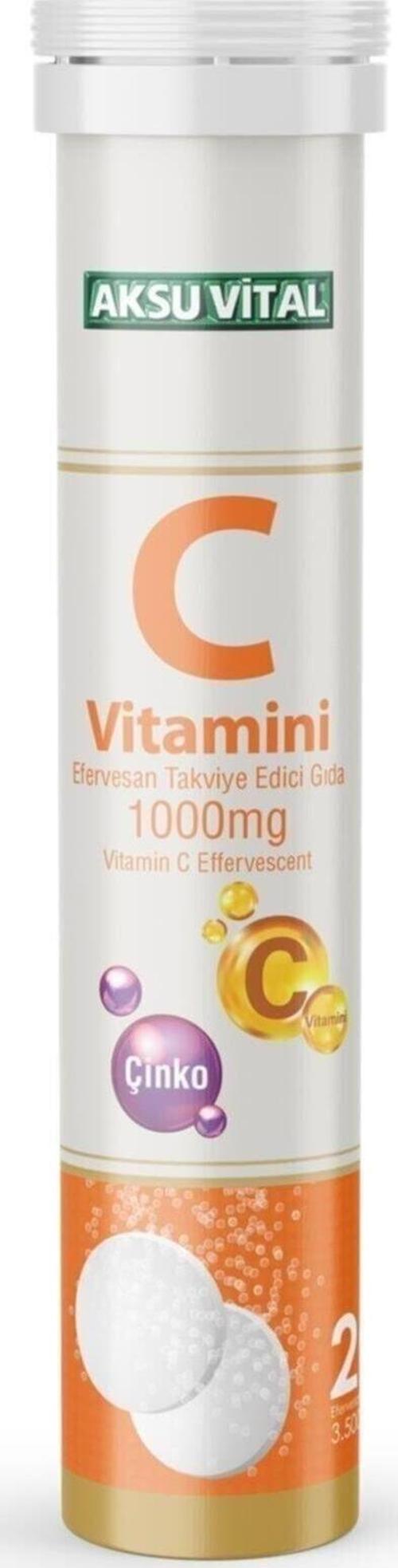 C Vitamini Çinko 1000mg 20 Efervesan Tablet