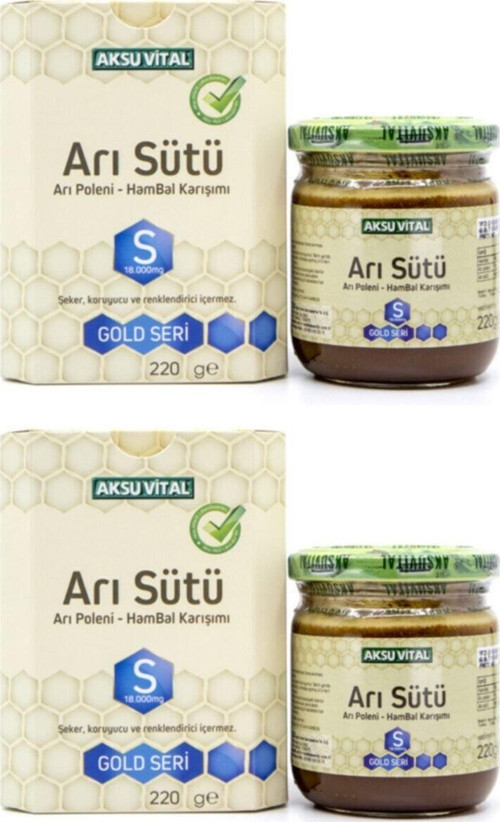 Aksuvital Arı Sütü Bal Polen (s) 18.000 Mg - Yetişkin X 2 Adet