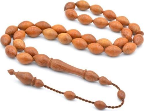 Hakiki Kusursuz Usta Işi Sistemli Arpa Kesim Kıbrıs Ağacı Tesbih 001