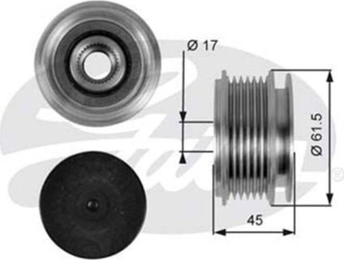 Alternatör Kasnağı Rulmanlı Passat-Golf Iıı-Iv 1.9Tdı-Caddy Iıı 1.7Sdı-1.9Tdı-Cordoba 1.9D
