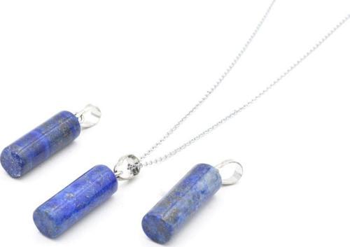 Hakiki Silindir Şeklinde Doğal Lapis Lazuli Taşı Kolye Ucu 1.kalite