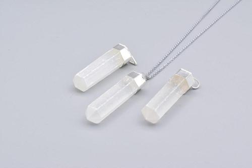 Hakiki Doğal Selenit Taşı Kolye Ucu 1.kalite 005