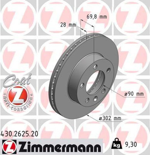 Ön Fren Aynası Master Movano Iıı 2.3 Dci 10 Havalı 302X28X5Dl 986479716-Df6131S