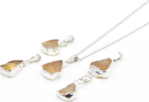 Hakiki Doğal Sitrin Taşı Kolye Ucu