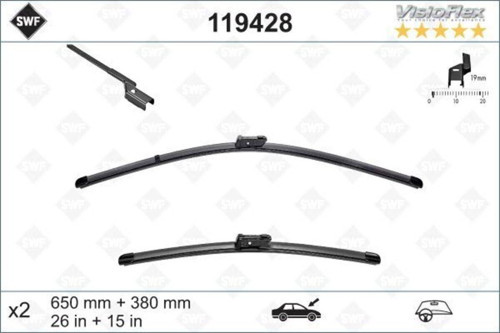 Ön Silecek Süpürgesi 650/380Mm Muz Tipi Partner Tepe - Berlıngo 08 Grande Punto -Lınea 08 Fıa Rszyn