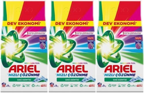 Matik Toz Çamaşır Deterjanı 27KG Renklilere Özel/Dağ Esintisi (3PK*9KG) (180 Yıkama)