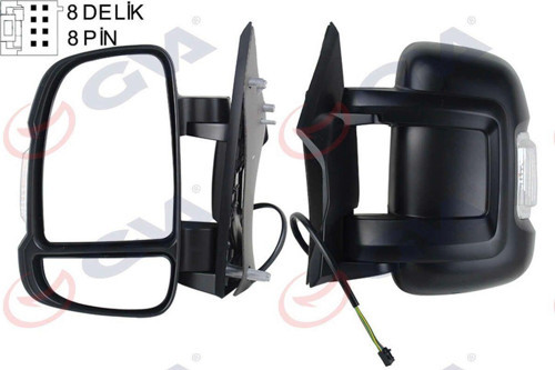 Dış Dikiz Aynası Sol Ducato-Boxer-Jumper 06 Elektrikli Isıtmalı Sinyalli Kısa Kol Konveks 540133