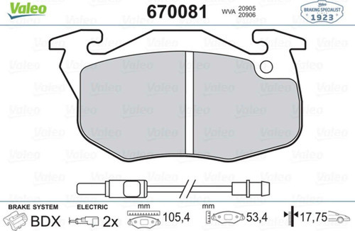 Fren Balatası Ön R9-R11-R19 Clıo-Exp-P106-P206 27053