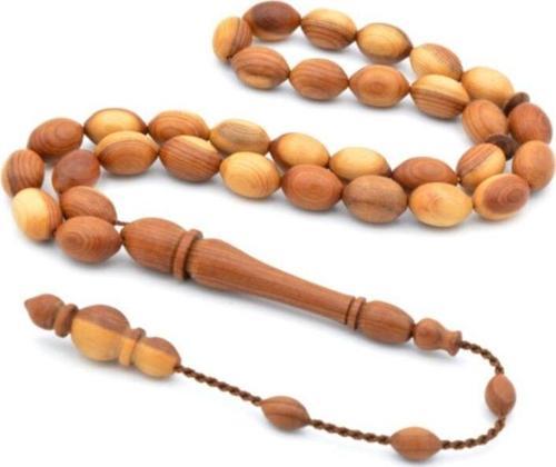 Hakiki Usta Işi Sistemli Arpa Kesim Kokulu Kıbrıs Ağacı Tesbih 002