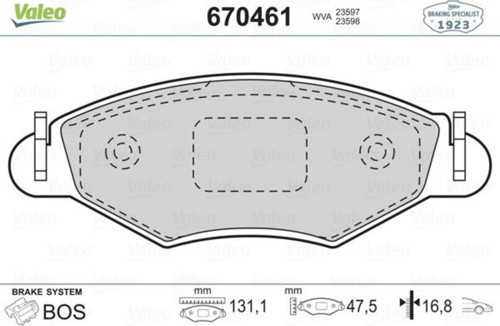 Ön Fren Balatası Peugeot P206 1.4 1.6 09/98 P306 1.4 1.6 5/93 102008
