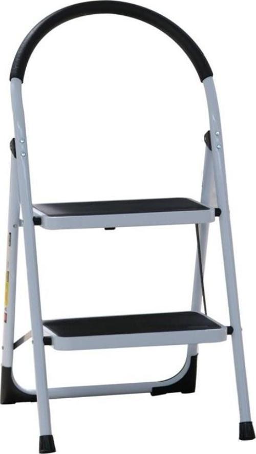 Elmas Serisi - Beyaz - 2 Basamaklı - Katlanır Lüks Ev Tipi Metal Merdiven