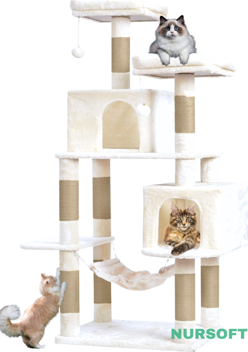 Demonte Kurulabilir Çift Yuvalı Lüx Büyük Boy Jüt Ip Tırmalamalı Kedi Oyun Evi Kedi Tırmalaması