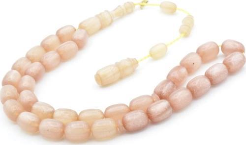 Hakkı Usta Imzalı Kapsül Kesim Simli Beyaz Sıkma Kehribar Tesbih