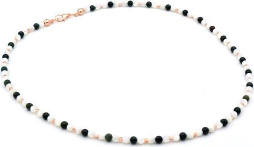 Rose Tasarım Doğal Sedef Ve Kan Taşı Kolye