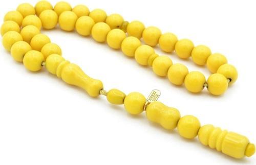 Hakkı Usta Imzalı Şenalp Model Küre Kesim Çubuk Sıkma Kehribar Tesbih 005