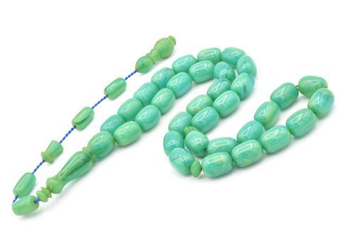 Hakkı Usta Yapımı Kapsül Kesim Mavi Katalin Tesbih