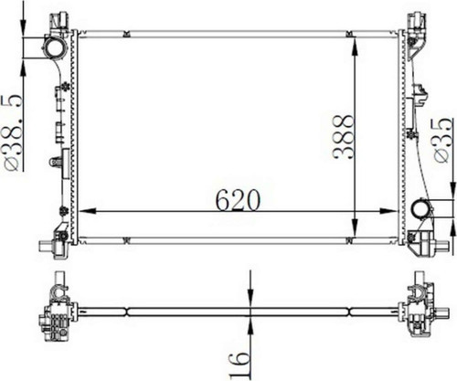 Radyatör Fıat Egea 1.3-1.4 Al-Pl-Brz 620X388X16 612138