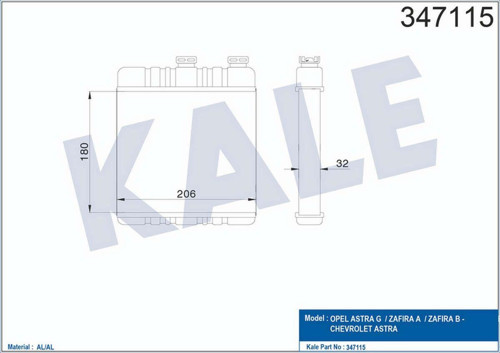 Kalorifer Radyatörü Astra G-Zafıra 206X180X32 612138