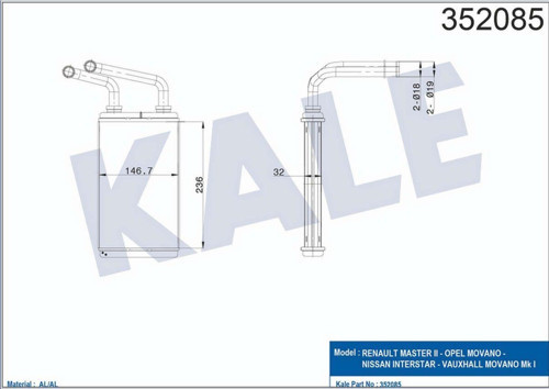 Kalorifer Radyatörü Master-Movano 2.5-3.0 Dtı-Dcı 235X145X42 612138