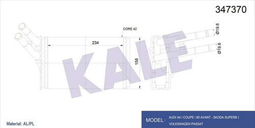 Kalorifer Radyatörü Passat A4 Superb 97- 00 612138