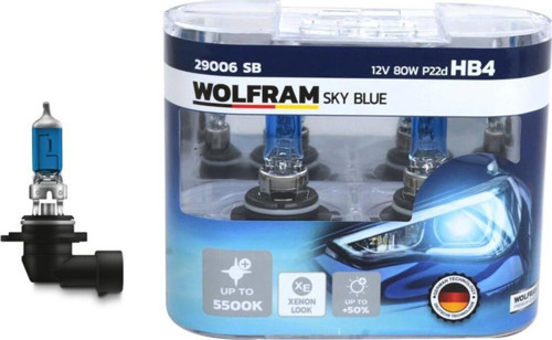Ampul 12V Hb4 80 P22D Sky Blue Beyaz Işık