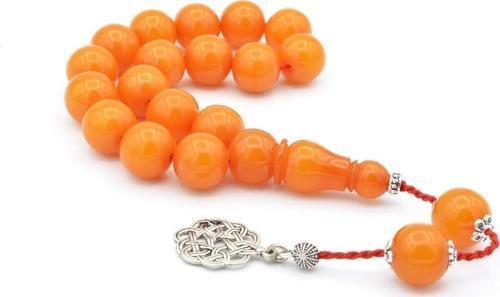 Sistemli Küre Kesim Turuncu Sıkma Kehribar Efe Maskot Tesbih