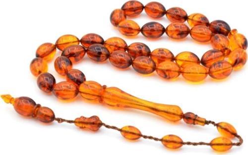 Usta Işi Arpa Kesim Turuncu Siyah Uçak Camı Tesbih Iri Boy