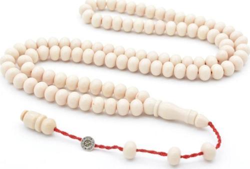 Şükrü Baba Imzalı Basık Model 99 Luk Beyaz Katalin Tesbih