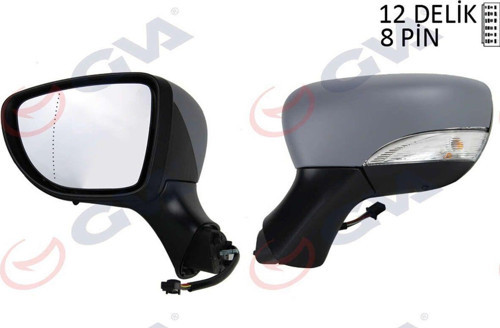 Dış Dikiz Aynası Sol Clıo 12 Elektrikli Isıtmalı Astarlı Sinyalli Asferik Vm-6126Ehpal 333108