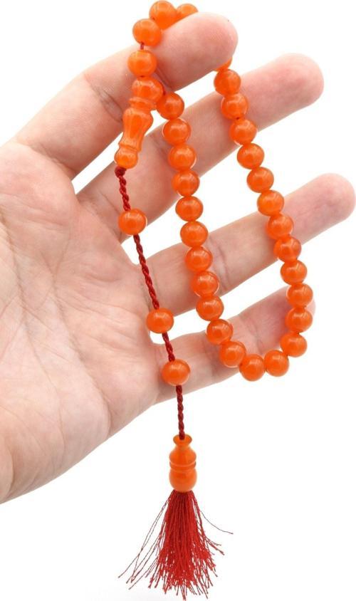 Usta Işi Saçaklı Sistemli Küre Kesim Turuncu Katalin Tesbih