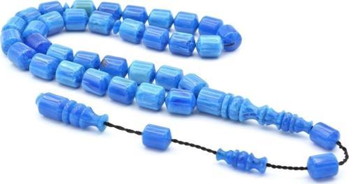 Usta Işi Sistemli Fıçı Kesim Hareli Mavi Katalin Tesbih