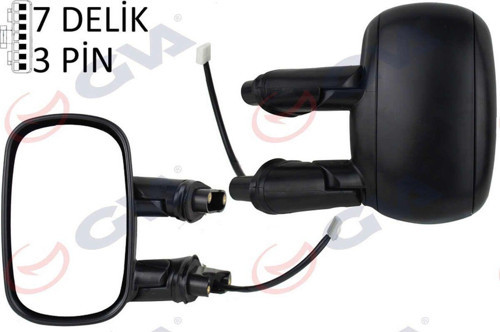 Dış Dikiz Aynası Sol Doblo 01 Elektrikli Isıtmalı Astarlı Konveks 3 Fiş 612138