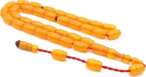 Usta Işi Sistemli Kapsül Kesim Çubuk Malzeme Turuncu Sıkma Kehribar Tesbih 122