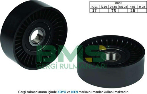 Alternatör Gergi Rulmanı Passat-Golf5/6-Jetta-A3-Ibıza-Leon 2005 1.4Tsı-1.6Fsı Caxa-Blf- 612138