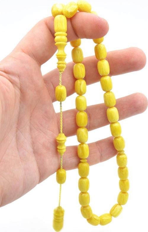 Usta Işi Sistemli Kapsül Kesim Hareli Sarı Katalin Tesbih