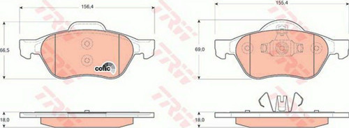 Fren Balatası Ön Renault Megane Iı 1.4-1.6-2.0 16V 02-08, 1.5-1.9 Dci 02-09, Scenıc Iı 1 612138