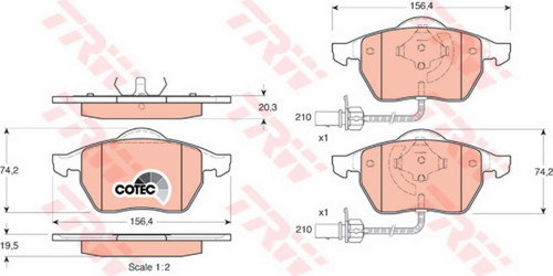 Fren Balatasi Ön Fişli [ Audi A4 , A6 , Seat Exeo , Skoda Superb , Volkswagen Passat 11/ 612138